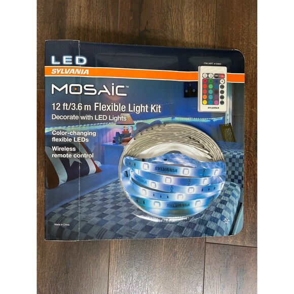 NEW Sylvania 12 ft. LED Flexible Multi Color Light Kit Wireless Remote Control - Picture 1 of 12